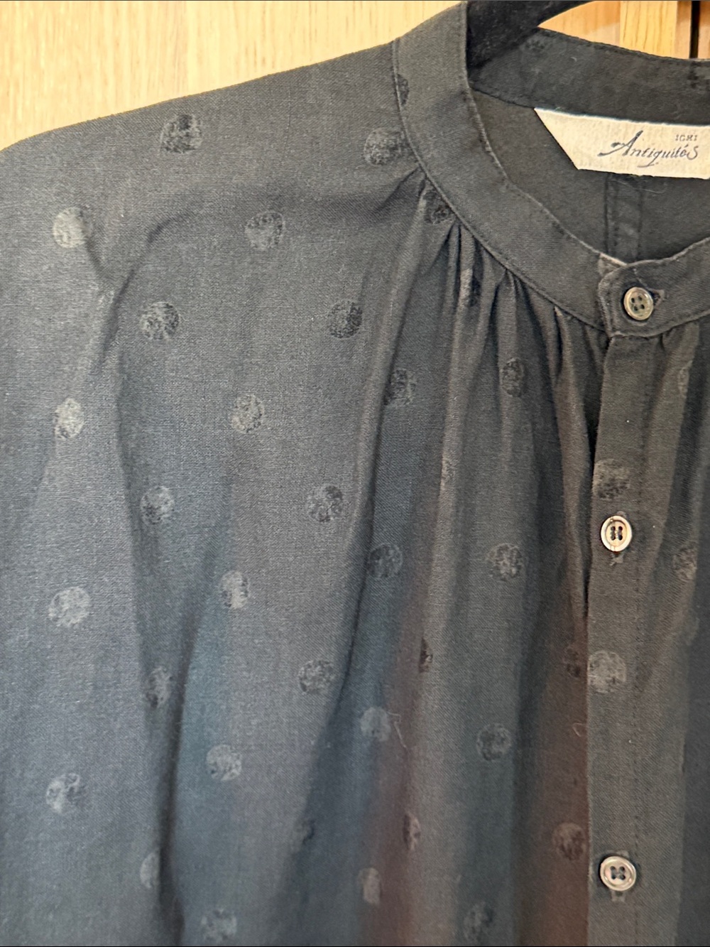 Loose Button-Front Black Maxi Dress - Picture 4 of 9
